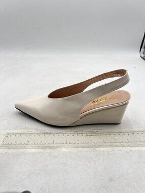 YDN White Sexy Pointed Toe Low Heeled Pumps Wedge Heel Elastic Strap Sandals
